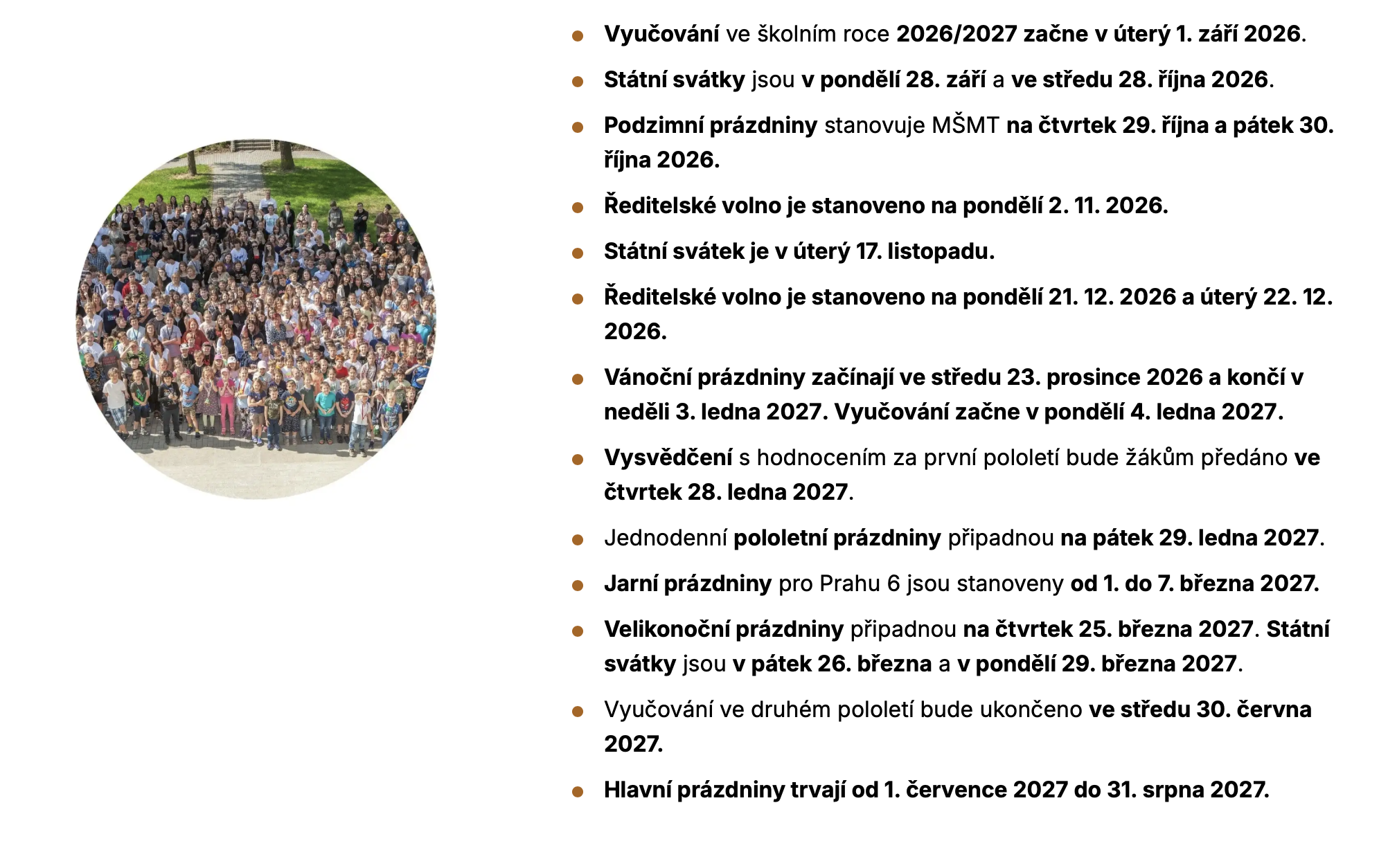 Školní rok 2026/2027