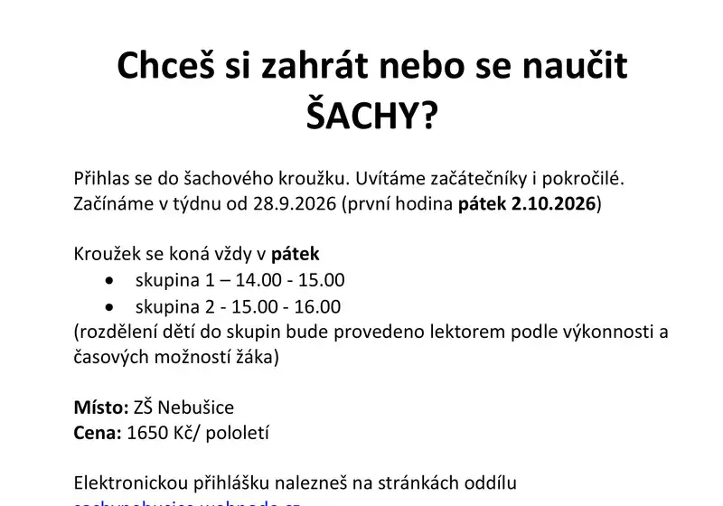 Nabídka kroužků 2026/2027